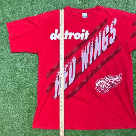 Vintage 90s Detroit Red Wings T-Shirt Salem Sportswear Double Sided NHL Size XXL - Picture 4 of 6